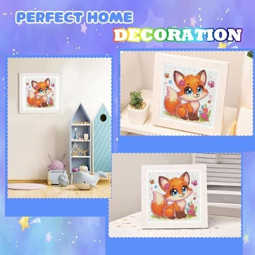 bleihum Fox Diamond Art-kit för barn 8-12 år med ram 7x7 tum CC1001-US CC1001-US