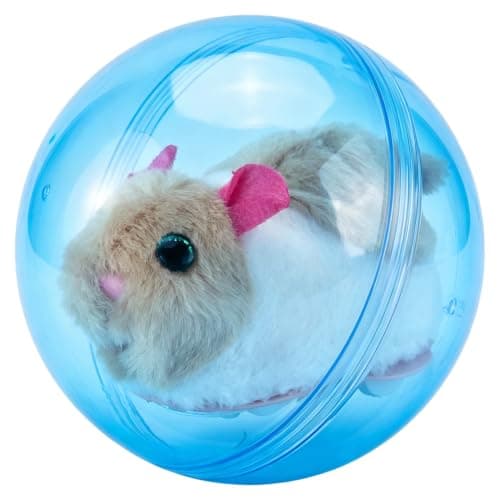 Elektrisk hamsterbold, lille hamsterbold med automatisk rotation og kurvning, plyslegetøj, blå. blue