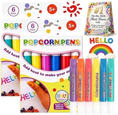 Popcorn-kynät 3D Puffy Bubble -taidesarja, lämpöaktivoitu väri, 12 kpl 12PCS