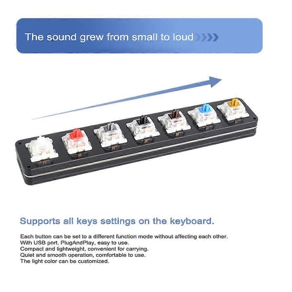 Portable Keyboard 6 Keys Shortcuts Custom Keyboard USB PlugAndPlay Keyboard Keypad Mechanical Keyboard