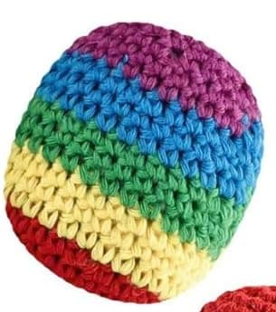 3-pak hæklede fodbolde, tilfældige farver strikkede kickbolde, Hacky Kick Sack-bolde, ca. 40g plastpillefyldt Hacky Style-fodbold Black