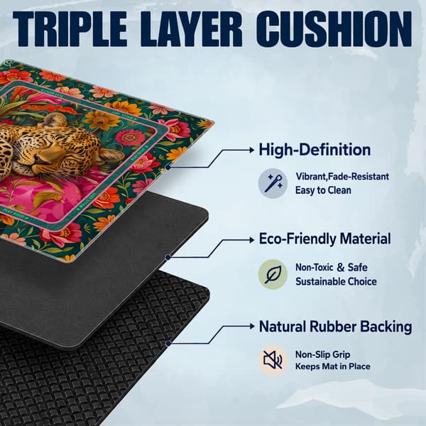 Maximalistisk lyserød blomstret leopard Mahjong-måtte til bord 31,5\" x 31,5\" Floral Leopard Floral Leopard