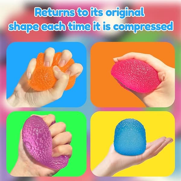 Squishy Fidget-legetøj stresslegetøj til børn og voksne, super solid klemmebold, sensorisk lindring af stress, fødselsdag (farveæske) Lilla Purple