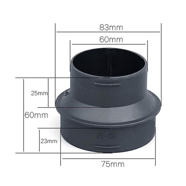 60 mm-75 mm pysäköintilämmittimen kanavan supistusliitin lämmittimen kanava P