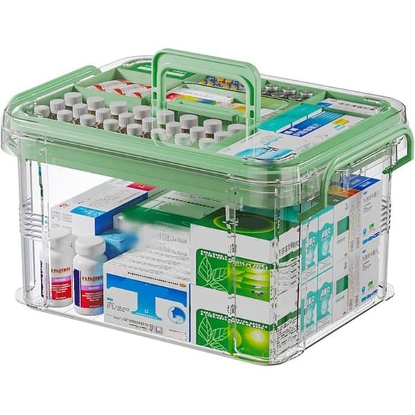 2-tier family pharmacy. Optimized design for storing medicines and first aid items.