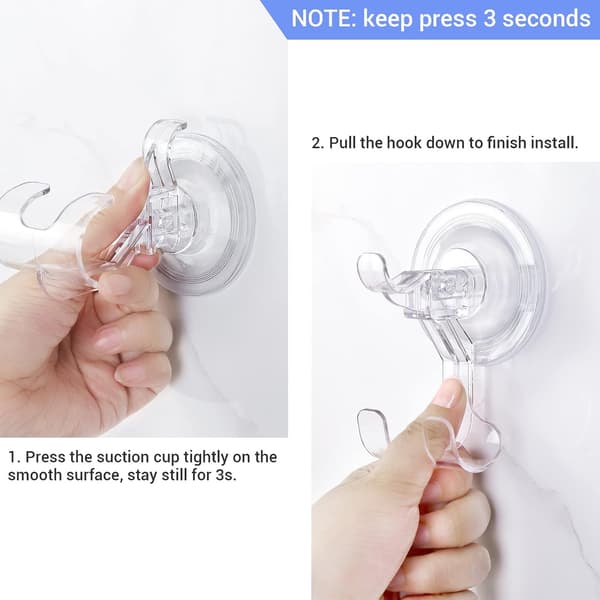Shower Razor Holder Suction Hooks, 2 Pack Reusable Razor Hooks