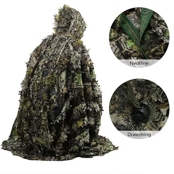 3D-maastoutuva Ghillie-poncho metsästykseen ja ulkoilmakäyttöön