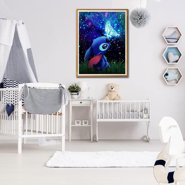 ##/5D-timanttimaalaus-DIY-30x40cm-Perhonen ja Stitch##/
