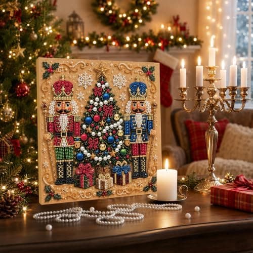 C'eitura Pärlmålningskit 7.87 * 7.87in Nötknäppare Julgran DIY Konst Nutcracker