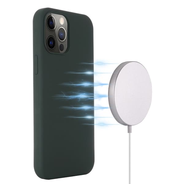MagSafe Silikondeksel iPhone 12/12 Pro Mørkegrønn