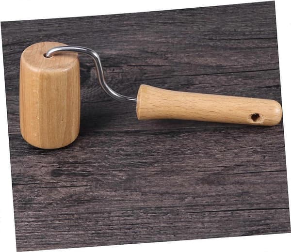 Wooden Rolling Pin with One Handle for Dough Baking, Lightweight Smooth Function for Pastries, Pizza, Cookies