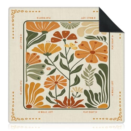 Orange Beige Grøn Boho Blomstret Mahjongmåtte til Bord 31,5\"x 31,5\" Grøn Boho Green Boho