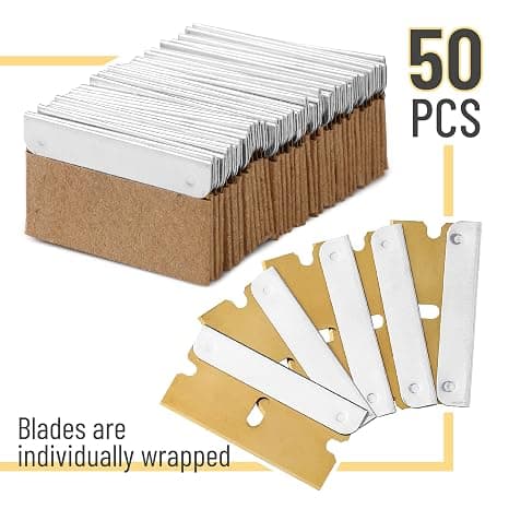 Bates - 50 st rakblad, platta skrapblad, rakblad med en egg Gold Gold