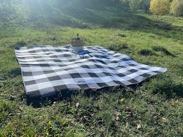 Svart og hvit - 200x200 Vanntett piknikteppe, piknikbord