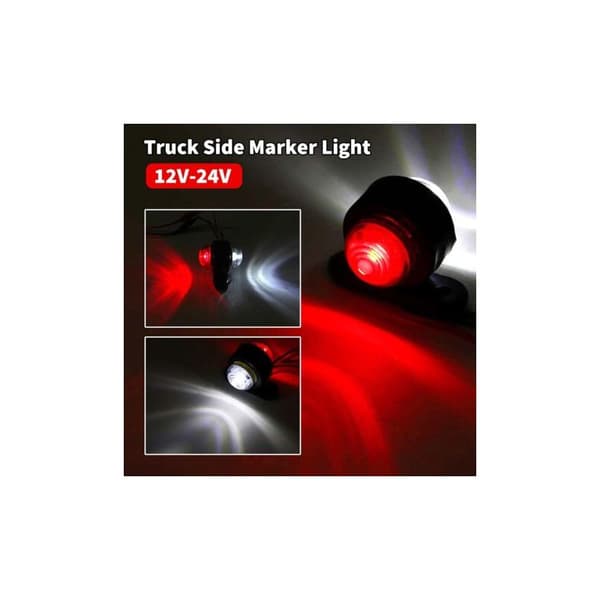 LED Side Marker Light Package, 12-24V, White, Red, Double-Sided Warning Lights, Parking Lights for Truck Trailer, Marker Lights