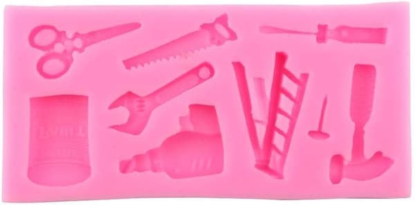Silikoneform til fondant, lille form til fondant til kager, gør-det-selv-bageform, skruenøgleform til kagedekoration