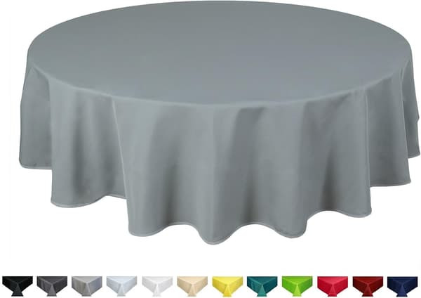 Rund duk av kvalitetstyg 140cm 55-FY- Ljusgrå Light Grey