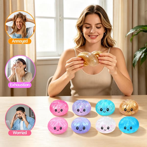 Glitter Sugar Squishy Fidget-leksaker, virala klämleksaker för tonåringar och vuxna Sugar - Blå Sugar- Blue