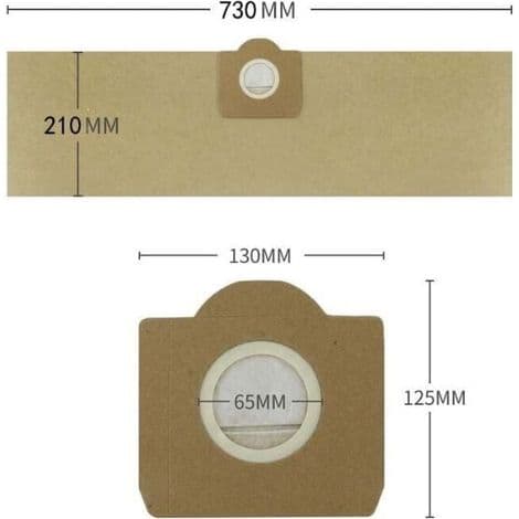 10-pack för Kärcher NT20 NT25 NT30 MV1 MV3 WD3 dammsugarpåse