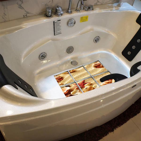 Star-shaped bathtub decals with self-adhesive non-slip surface
