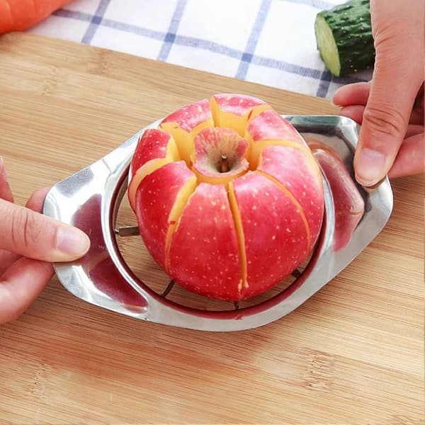 Stainless Steel Fruit Slicer Sharp Blade Multifunction 8 Slices Fruit Vegetable Cutter Divider Corer Manual Cutting Tool Kitchen Utensil