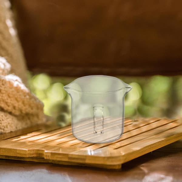 Fortykket Glas Mini Mælkeskummerkande med Dobbelt Tud til Kaffe og Te