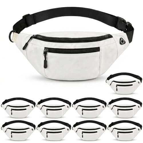 10-pack benvita midjeväskor i bulk för män och kvinnor, crossbody-midjeväskor off-white off-white