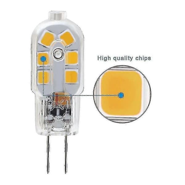10 stk. G4 LED maispærer (AC/DC 12v: Varmt lys 3000k)