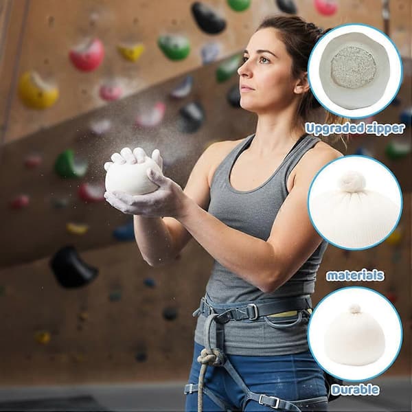 Climbing Chalk, Gym Chalk Balls for Bouldering & Rock Climbing, 4-Pack with Secure Closure