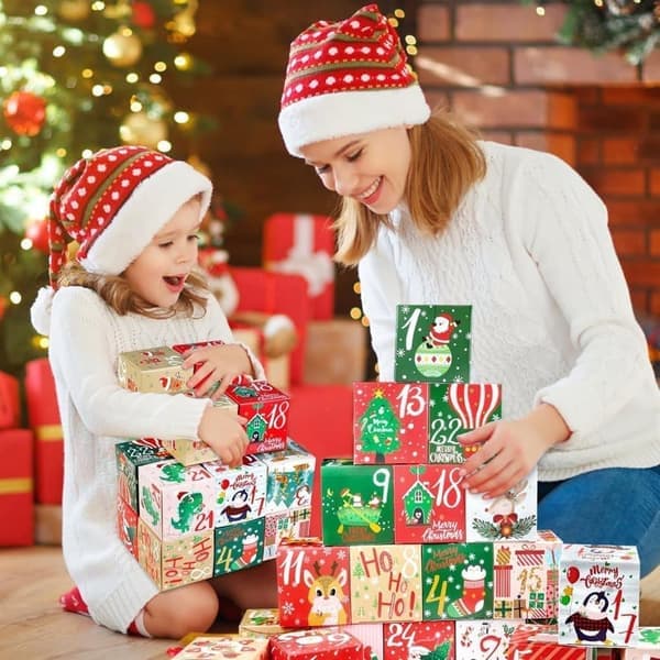 DIY Advent Calendar 2025, Fill-Your-Own Empty Advent Calendar with 24 Boxes for Christmas Countdown