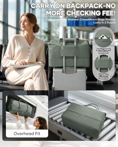 Resväska Weekender Bag Dam Tote Carry On Väskor Med Skofack L2-Green L2-Green