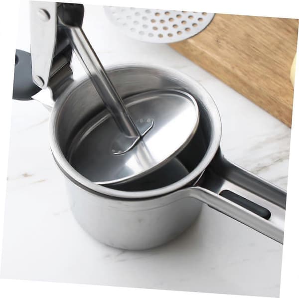 Stainless Steel Potato Masher with Ergonomic Silicone Handle and Interchangeable Discs for Smooth Mash