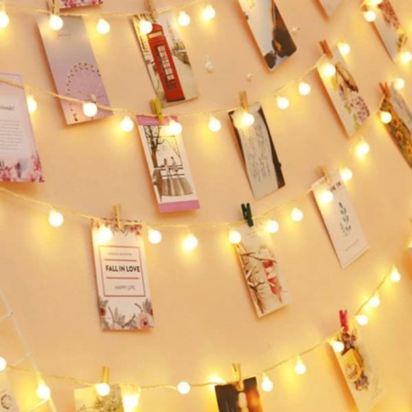 Julebelysning Kule LED Lyslenke USB Pære Lenke Bryllup Flerfarget 3 Meter 20 LED
