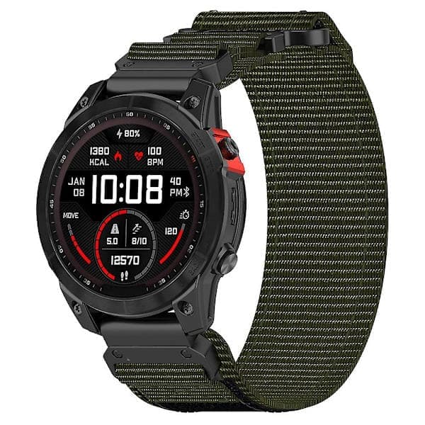 Nylonrem med selvklæbende rem til Garmin Fenix 7X/7X Pro/instinct 2X/Quickfit 26mm Turkis Turquoise