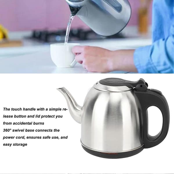 1.2L Electric Kettle Stainless Steel Automatic Shut-off Fast Efficient Boiling 1350W Water Heater