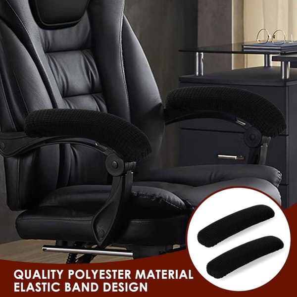 2 Office Chair Armrest Covers, Stretch Polyester Protective Office Chair Covers Relieve Elbow Discomfort