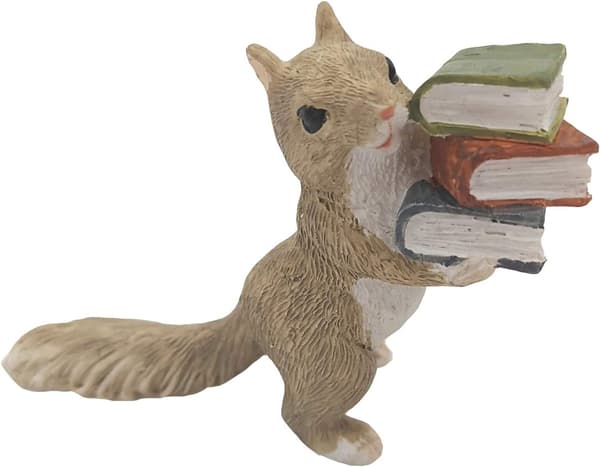 Miniatyrbokfiguriner för älvträdgård - Ekorrkärleksbok D D