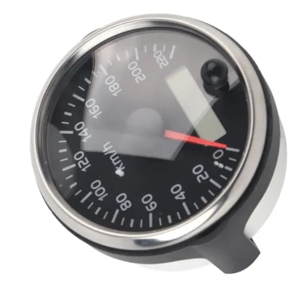 85 mm speedometer LCD justerbar vanntett 220 km/t for 12V/24V bil, lastebil og båtmotor