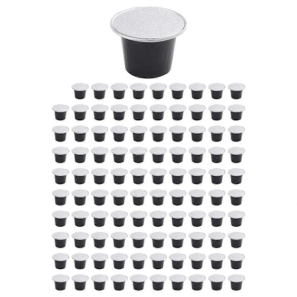 【xj】100 Sett Påfyllbare Kaffekapsler Nespresso Pod for Nescafe Automatisk Kaffemaskin