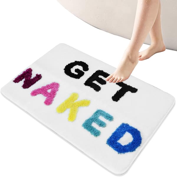 (Fargerik, 40x60cm) Get Naked sklisikker baderomsmatte mikrofiber absorberende