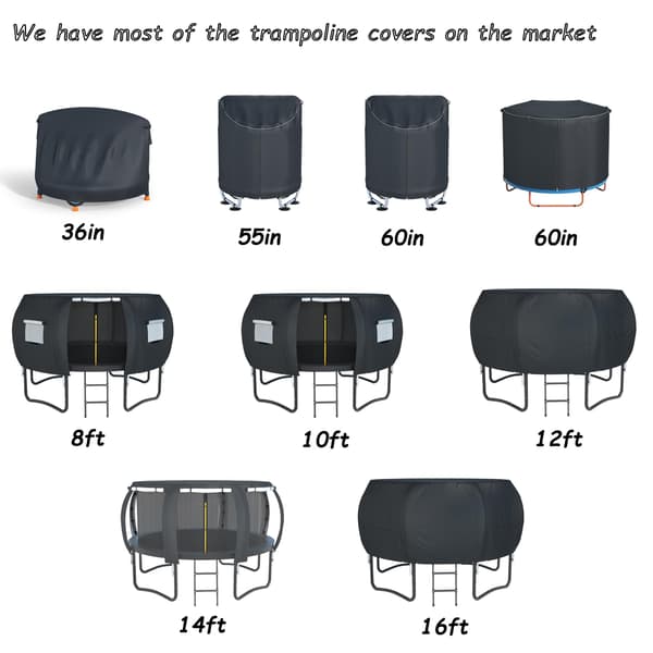 XCZ trampolinskydd, trampolintält, med ventilationsfönster, öppen design. Lämplig för 10FT åttastångs runda studsmattor 10FT