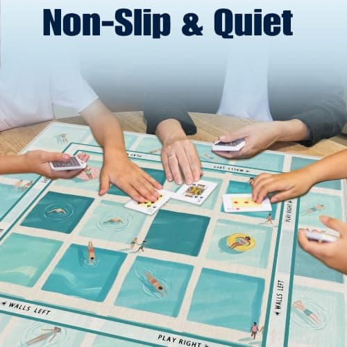 Blå og grøn strand Mahjong-måtte til bord 31,5\" x 31,5\" Blue Beach Blue Beach