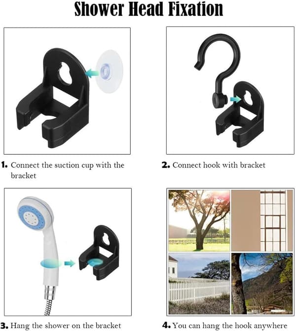 Bärbar campingdusch, USB-laddningsbar utomhusduschpump, elektrisk campingdusch, lämplig för husdjur, stränder, trädgårdar och andra tillfällen.
