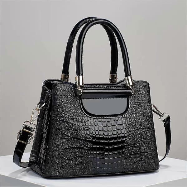 Women's Handbag Large Capacity Unique Pattern Shoulder Bag Black Black Free Size