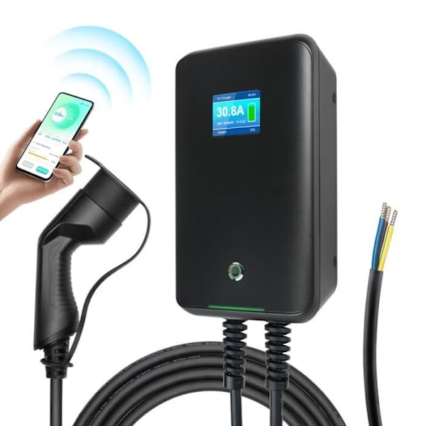 Morec APP 22kw 32A Trefaset VE Wallbox Ladestation Bluetooth/Wifi-forbindelse med Type2-kabel
