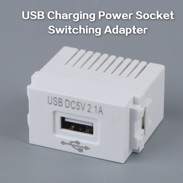 USB power 220V 5V muuntaja 2.1A USB latausliitäntä S White