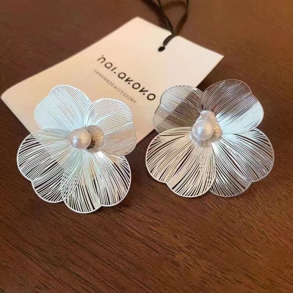 Store blomsterperleøreringer for kvinner motetilbehør onesize