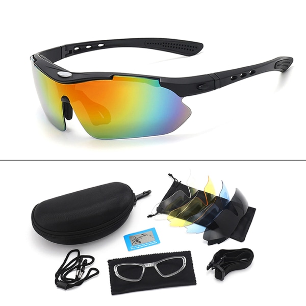 Polarized Sports Men Solbriller Briller Sykkel Riding Protec black