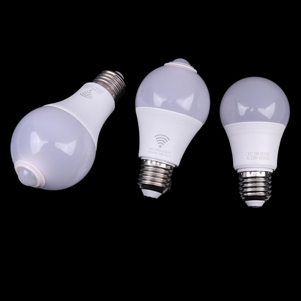 E27 PIR Bevegelsessensorlampe 5W 9W 15W LED-pære med Motion Senso 1(5W no induction)