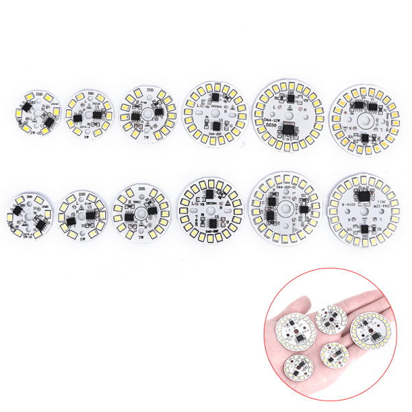 LED Pære Patch Lamp SMD Plate Sirkulær Modul Lyskilde Plat 3w white